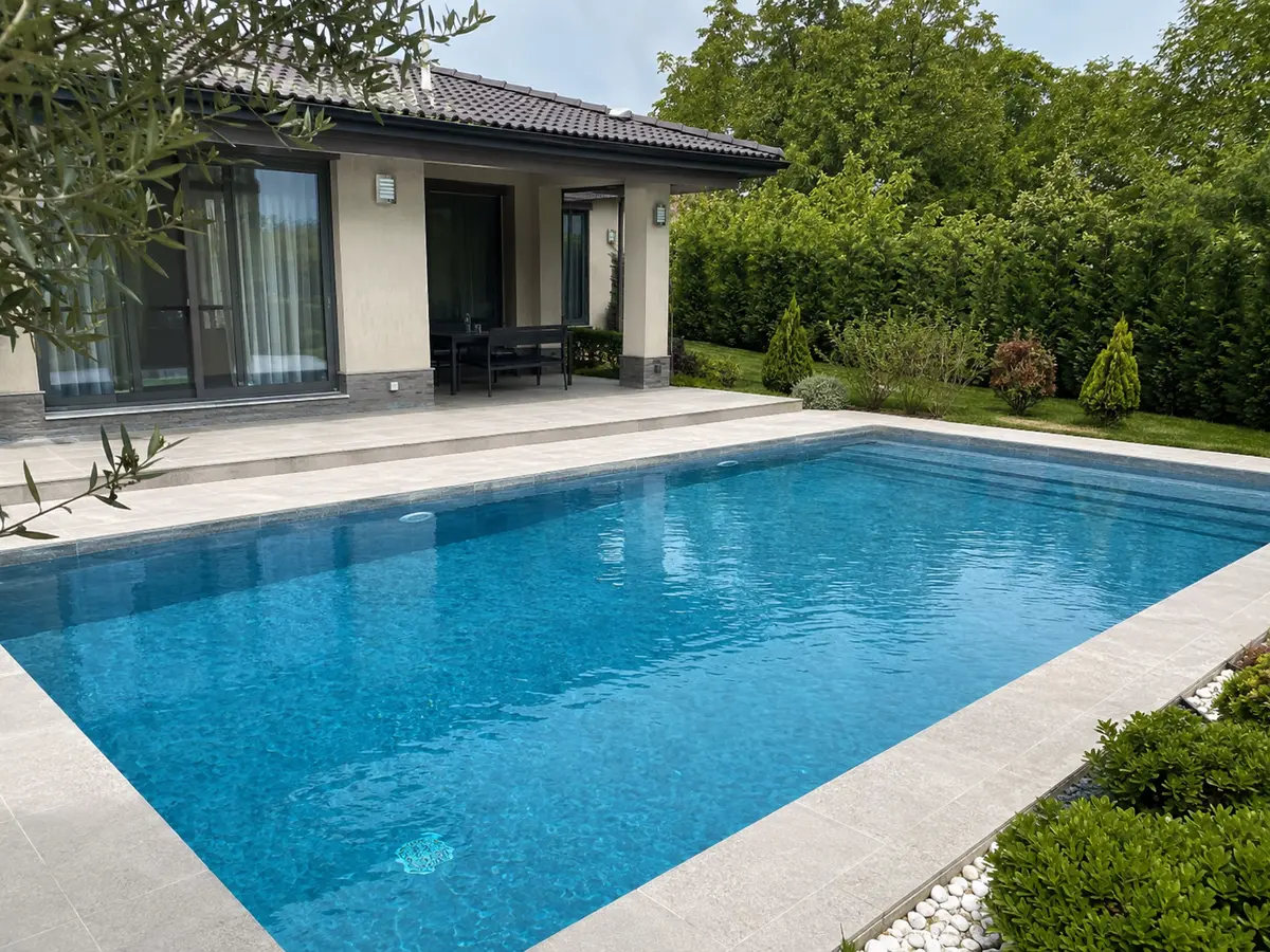 Clean residential swimming pool
